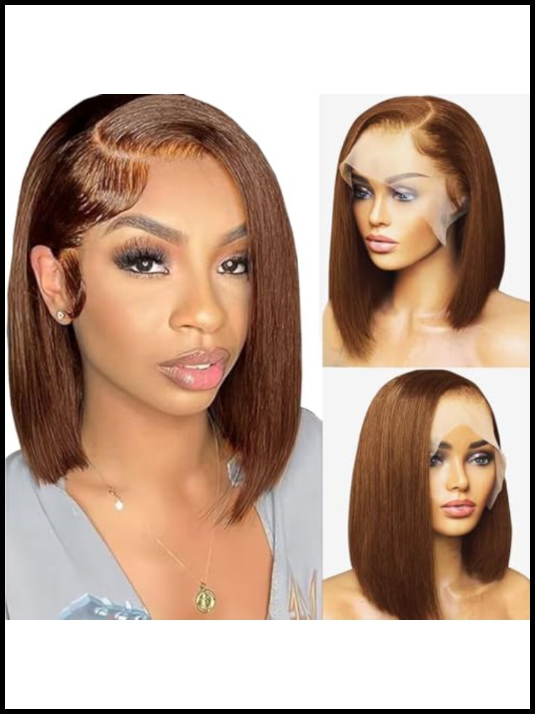 16 Inch Bob Wig Human Hair 13x6 Hd Lace Front Pre Plucked 180% Density Straight